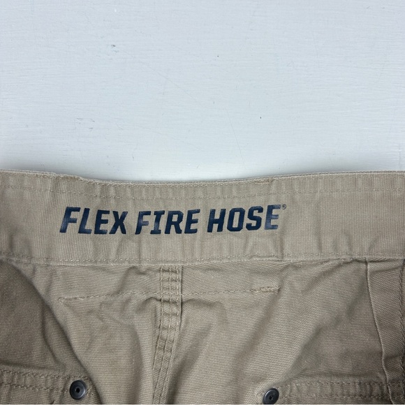 Duluth Trading Co Cargo Pants Sz 36 X 32 Khaki Canvas Flex Fire Hose Work - Picture 4 of 8